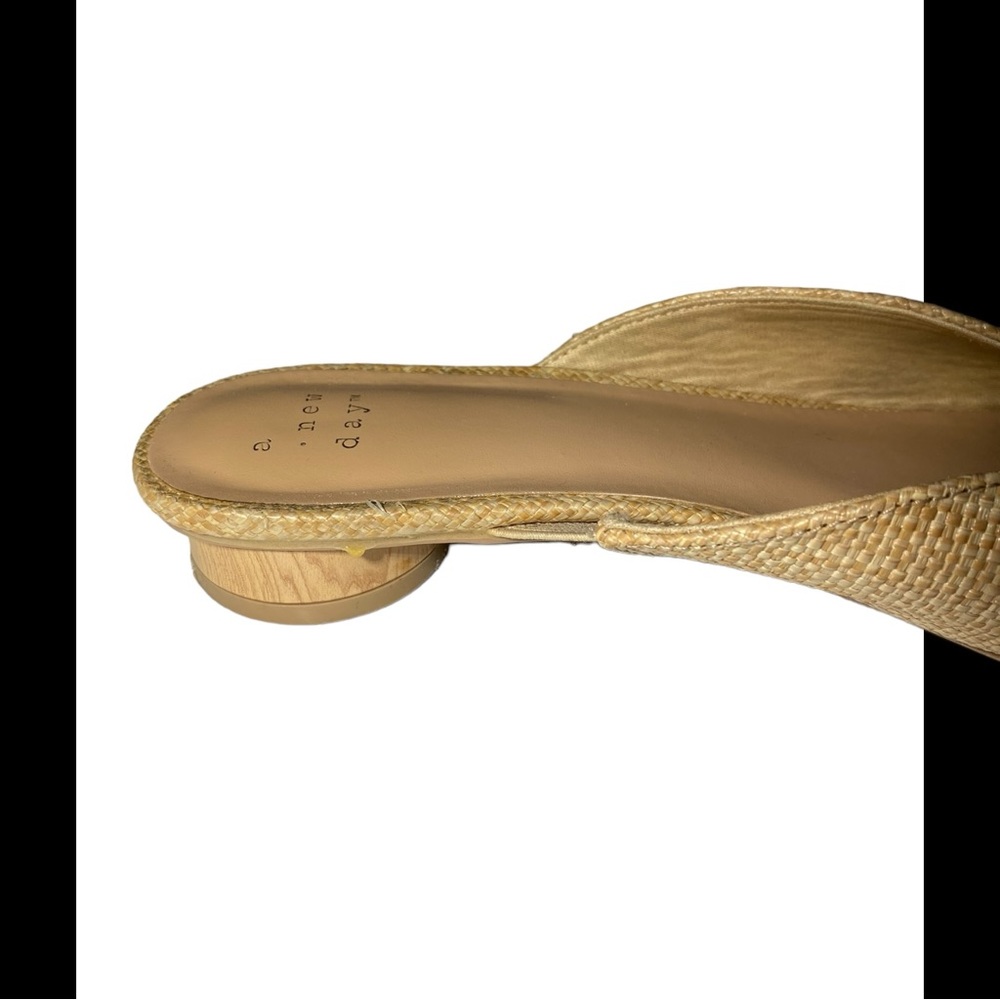 A New Day Women’s Size 8.5 Mandy Mules Tan Woven Braided - Picture 11 of 12